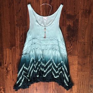 Free People Blue Ombré Top